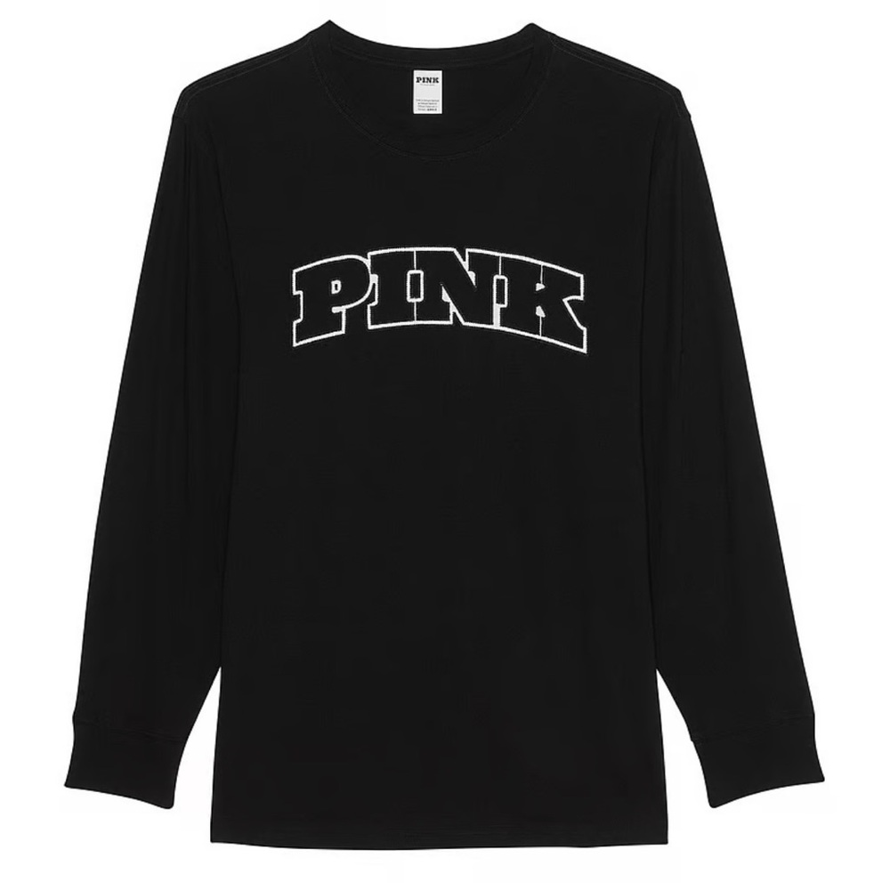 PINK CAMPUS COTTON LONG-SLEEVE TEE
